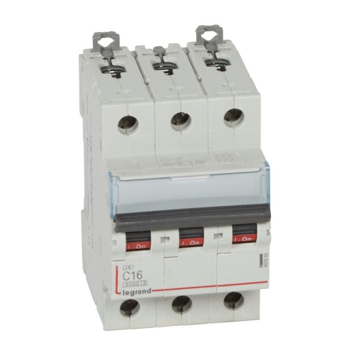 Disjuntor DX³ 6000 - 10 kA - 3P - 400V - 16 A - Curva C - 3 mód