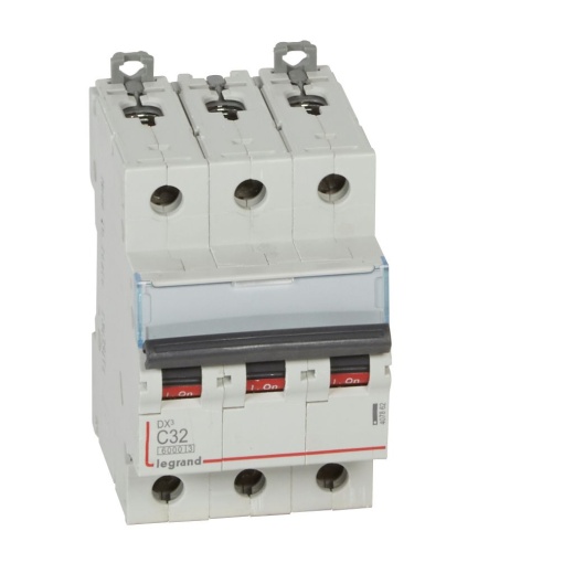Disjuntor DX³ 6000 - 10 kA - 3P - 400V - 32 A - Curva C - 3 mód