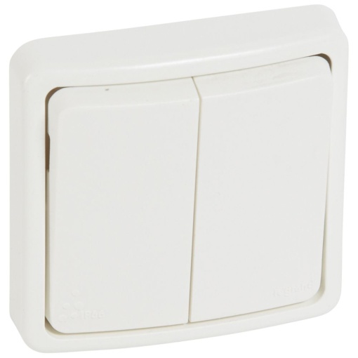 Plexo 66 - Comutador de escada duplo - 20 A - Encastrar - IP66  IK08 - Branco