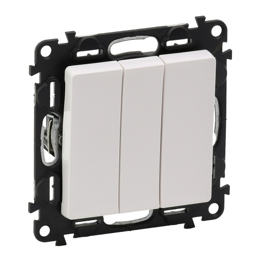 Valena Life - Interruptor triplo - 10 AX 250 V - com tecla - branco