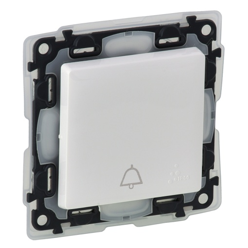 Valena Life - Botão simples com símbolo "Campainha" 6A - 230V - IP 44 - Branco