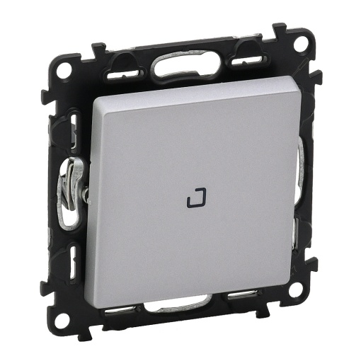 Valena Life - Interruptor luminoso - 10 AX 250 V - com tecla - alumínio