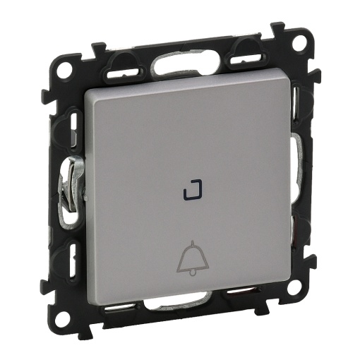 Valena Life - Botão pressão campainha luminoso 6 A -250 V com tecla - alumínio