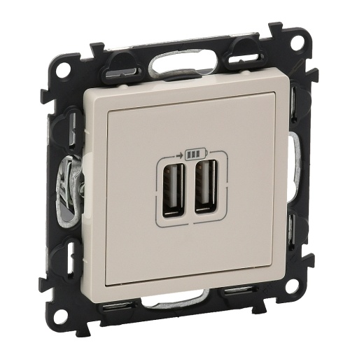 Valena Life - Carregador duplo 2 x USB - Tipo A - 2400 mA - Creme