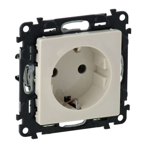 Valena Life - Tomada 2PE schuko cobturadores ligadores parafuso - Creme