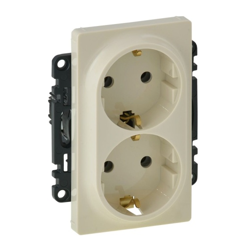 Valena Life - Tomada 2x 2PE schuko - 16 A 250 V - Creme