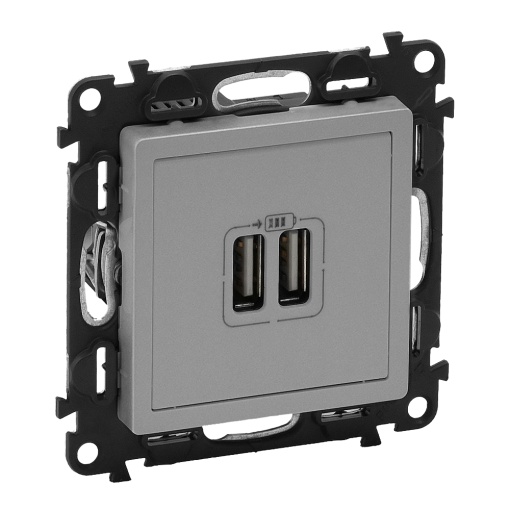 Valena Life - Carregador duplo 2 x USB - Tipo A - 2400 mA - Alumínio