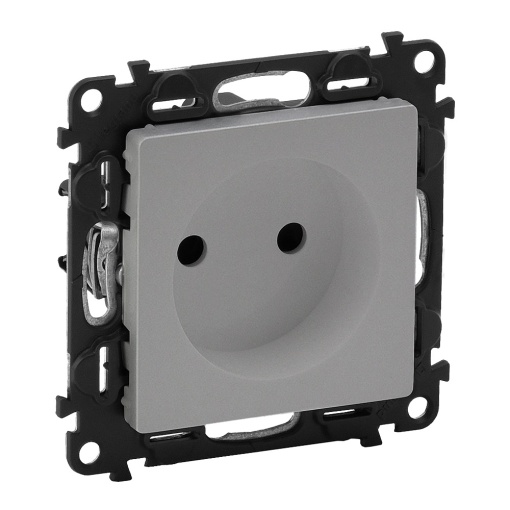 Valena Life - Tomada 2P schuko com obturadores - 16 A 250 V - alumínio