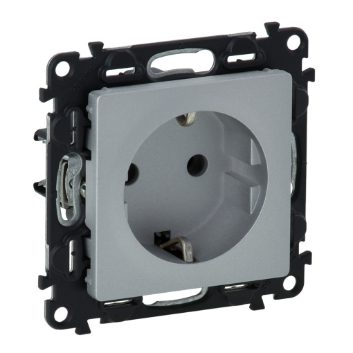 Valena Life - Tomada 2PE schuko ligadores automáticos - 16 A 250 V - alumínio