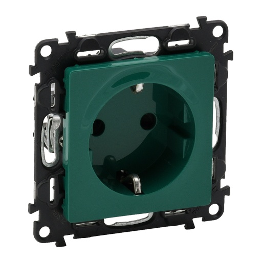 Valena Life - Tomada 2PT Schuko 16 A - 230 V com obturadores - Verde
