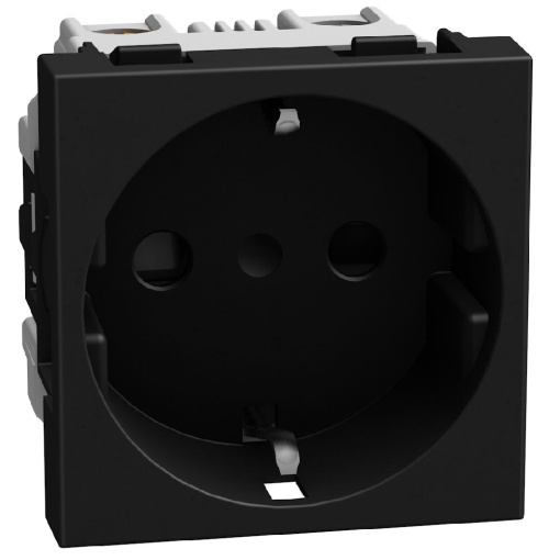 Light Now - Tomada 2PT tipo sch - 16A250V - lig.parafusos - 2 mód - Dark 