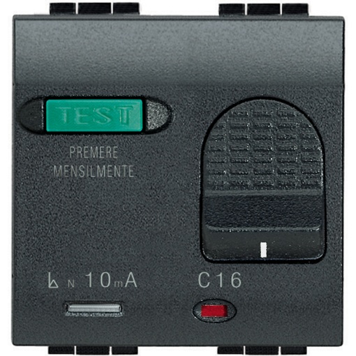 Livinglight - Interruptor automático diferencial 16A - Antracite, 2 módulos