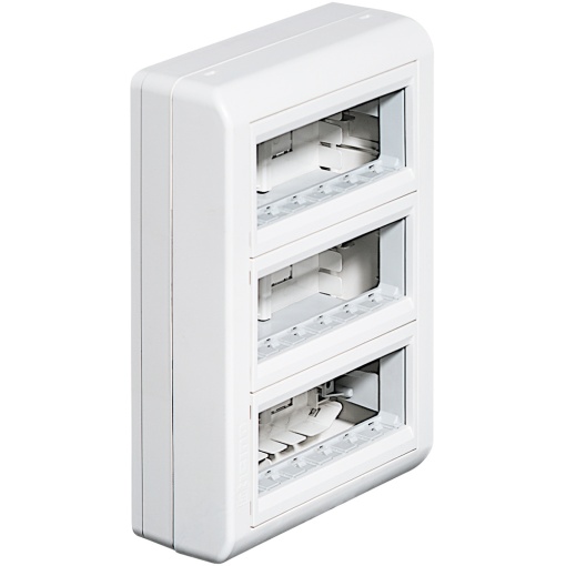 Livinglight - Caixa saliente porta-mecanismos, 3 x 6 módulos - Branco