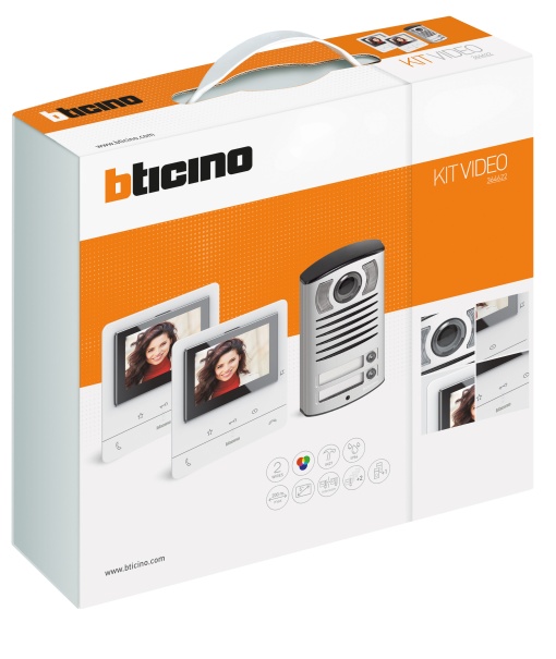 Kit videoporteiro base bifamiliar - 2 Classe100V16B e 1 posto externo Linha2000