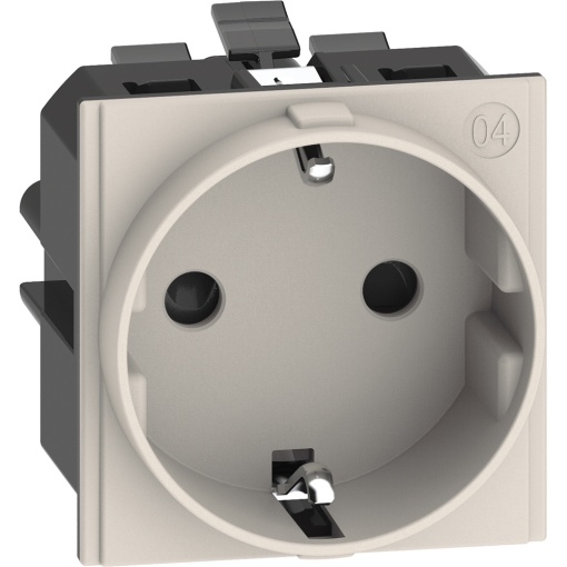 Living Now - Tomada 2PT Schuko 16A - 250V lig. automáticos - 2 módulos - Areia