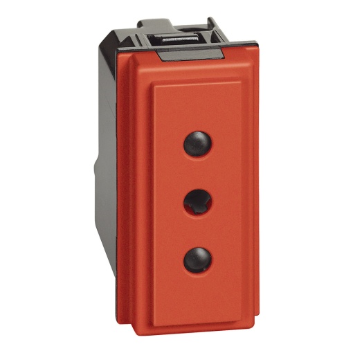 Living Now - Tomada 2PT standard italiano - 10A - 250Vac - 1 módulo - Vermelho