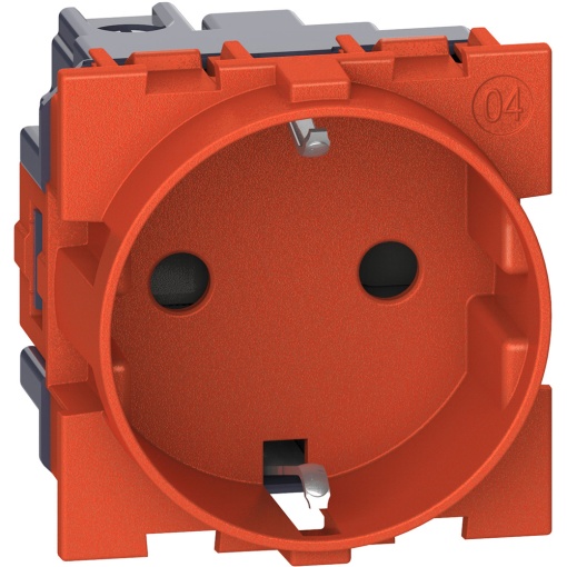 Living Now - Tomada 2PT Schuko 16A - 250V - 2 módulos - Vermelho