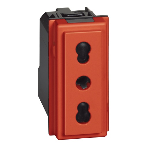 Living Now - Tomada 2PT standard italiano - 16A - 250Vac - 1 módulo - Vermelho