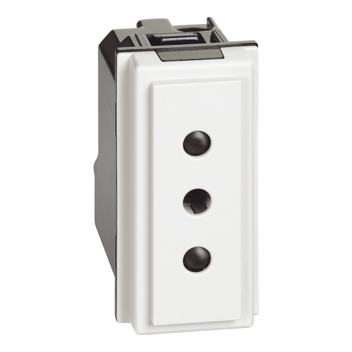 Living Now - Tomada 2PT standard italiano - 10A - 250 Vac - 1 módulo - Branco