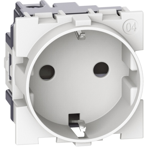Living Now - Tomada 2PT Schuko 16A - 250V - 2 módulos - Branco