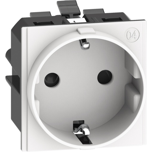 Living Now - Tomada 2PT Schuko 16A - 250V lig. automáticos - 2 módulos - Branco