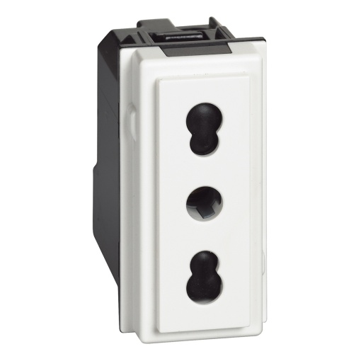 Living Now - Tomada 2PT standard italiano - 16A - 250 Vac - 1 módulo - Branco