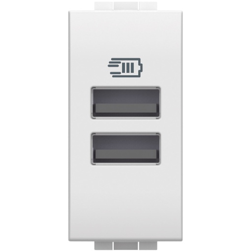 Livinglight - Tomada carregadora 2 x USB Tipo-A 3 A - Branco, 1 módulo
