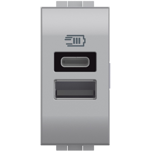 Livinglight - Tomada carreg. USB 1 Tipo-A  1 Tipo-C 3 A - Tech, 1 módulo