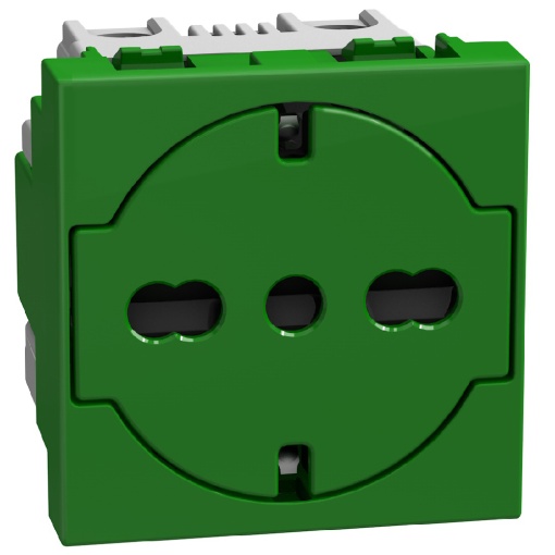 Light Now - Tomada 2PT italiana P40 - 16A 250V - 2 módulos - verde