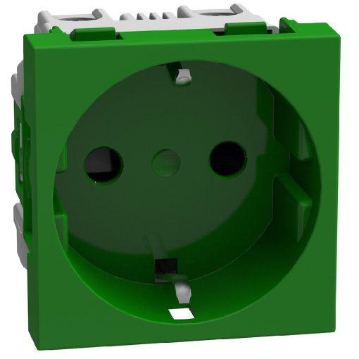 Light Now - Tomada 2PT tipo "SCH" - 16A 250V - 2 módulos - verde