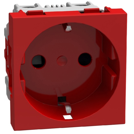 Light Now - Tomada 2PT tipo sch - 16A250V - lig.parafusos - 2 mód - Vermelho