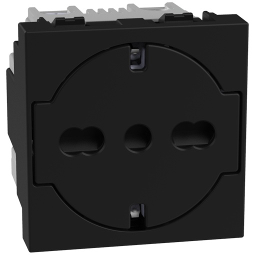Light Now - Tomada 2PT tipo "sch"  standard italiano - 16A250V -2 mód- Dark