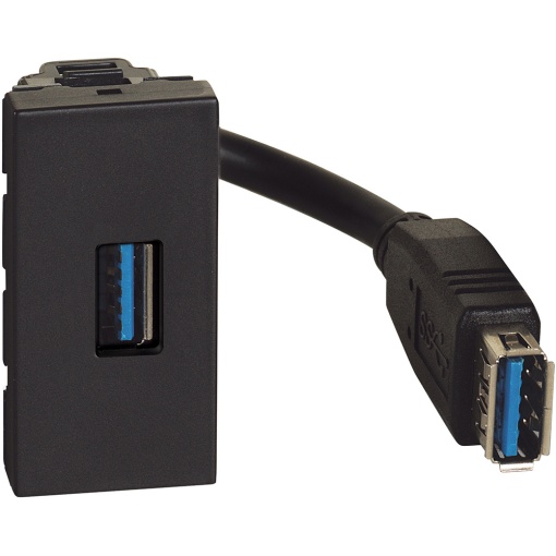 Light Now - Tomada USB Tipo A para dados - 1 módulo - Dark