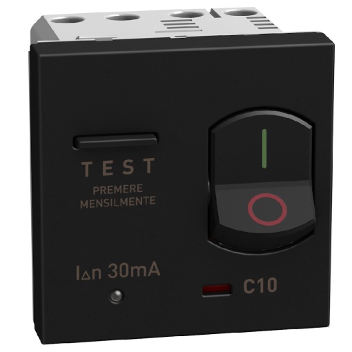 Light Now - Disjuntor diferencial 1PN 10A 30mA - 230V AC - Curva C - Dark