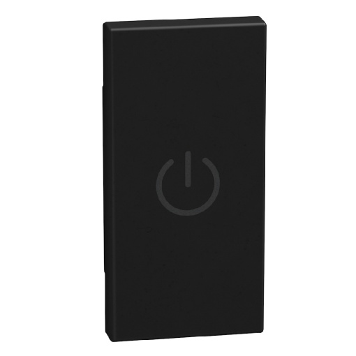 Light Now - Tecla axial com símbolo caldeira - 1 módulo - Dark