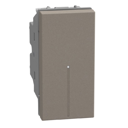 Light Now - Comutador escada axial iluminável - 10 AX-250 V - 1 módulo - Stone