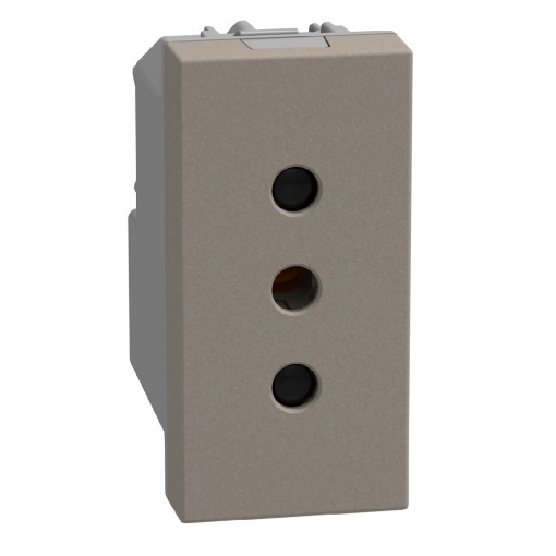 Light Now - Tomada 2PT 10A standard italiano - lig.parafusos - 1 módulo - Stone