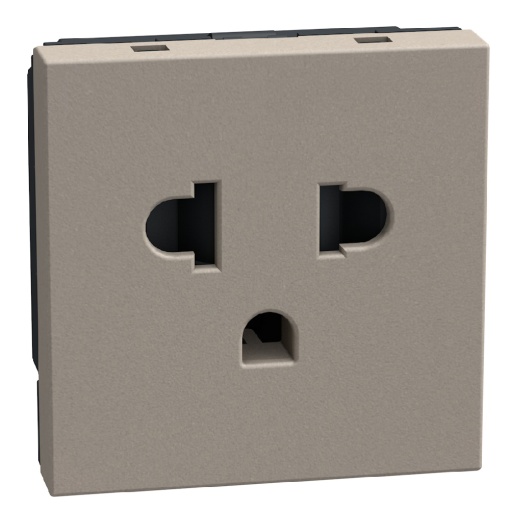 Light Now - Tomada 2PT standard EuroUS - 16A250V - 2 módulos - Stone
