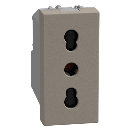 Light Now - Tomada 2PT 10A16A standard italiano - lig.parafusos - 1mód - Stone