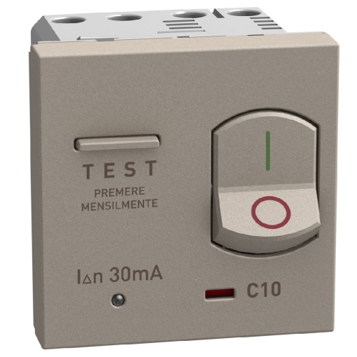 Light Now - Disjuntor diferencial 1PN 10A 30mA - 230V AC - Curva C - Stone