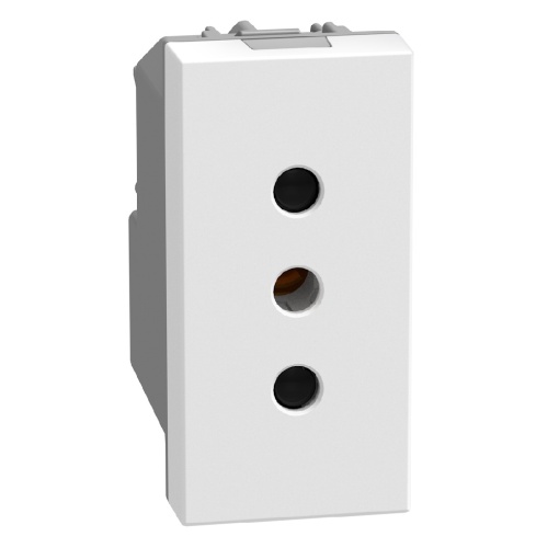 Light Now - Tomada 2PT 10A standard italiano - lig.parafusos - 1 módulo - White