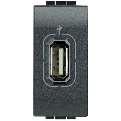 Livinglight - Tomada áudiovídeo - USB - Antracite - 1 módulo