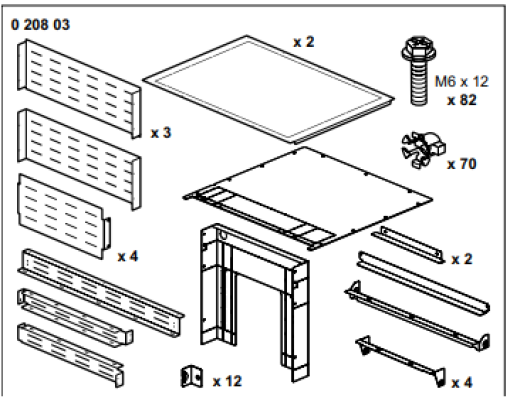 Kit DMX³ 25004000 para XL³ 40006300 - largura 36M - profundidade 725 mm