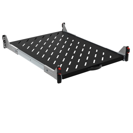 Prateleiras telescópicas Fixação 4 montantes 19" prof. 650 mm parm. Prof 800 mm