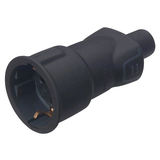 Ficha fêmea 2PT - 16 A - tipo "sch" - IP 44 borracha