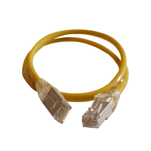 LCS3 Cordões RJ 45 cat. 6A - SFTP impedância blindada 100 Ω -LSZH amarelo 0,5m