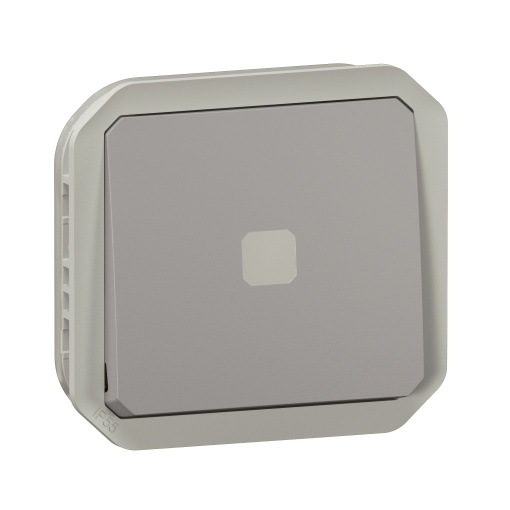 Plexo IP 55 componível - Interruptor temporizado luminoso, Cinzento