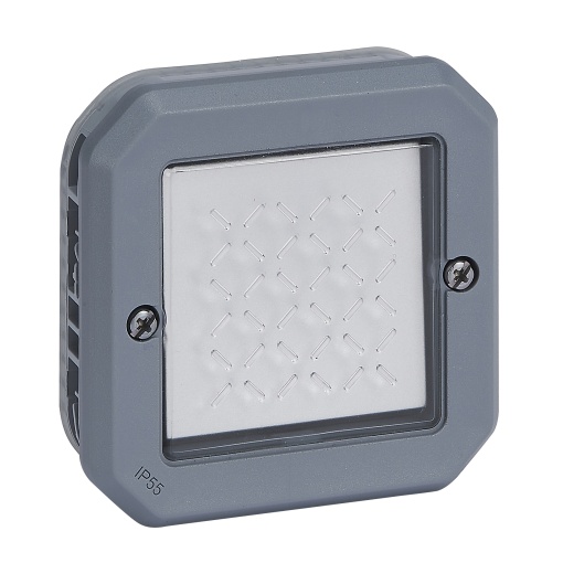 Plexo IP 55 componível - Comutador de escada 16 AX, Cinzento