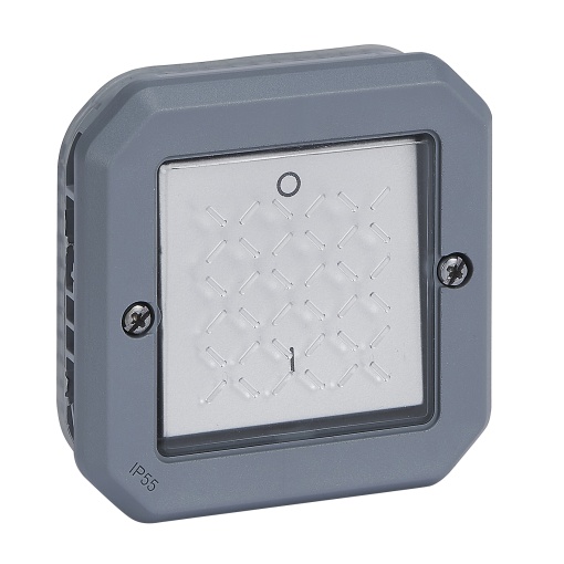 Plexo IP 55 componível - Interruptor Bipolar 16 AX, Cinzento