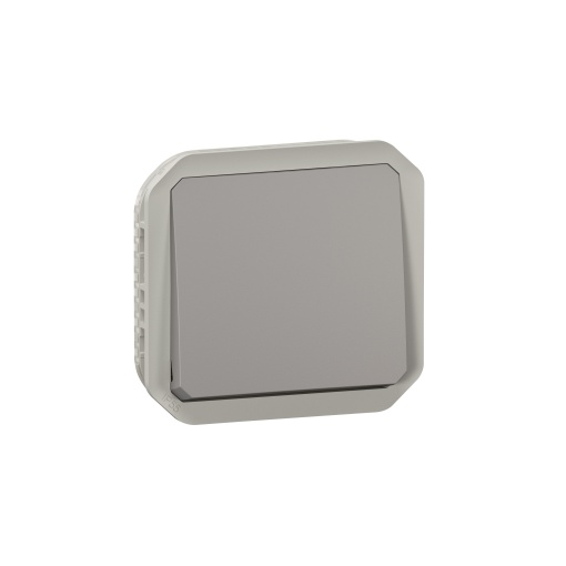 Plexo IP 55 componível - Botão simples NA, Cinzento